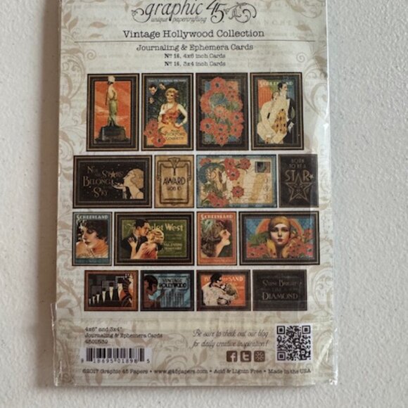 NWT Graphic 45 Vintage Hollywood Set of Crafting Papers - Picture 11 of 13